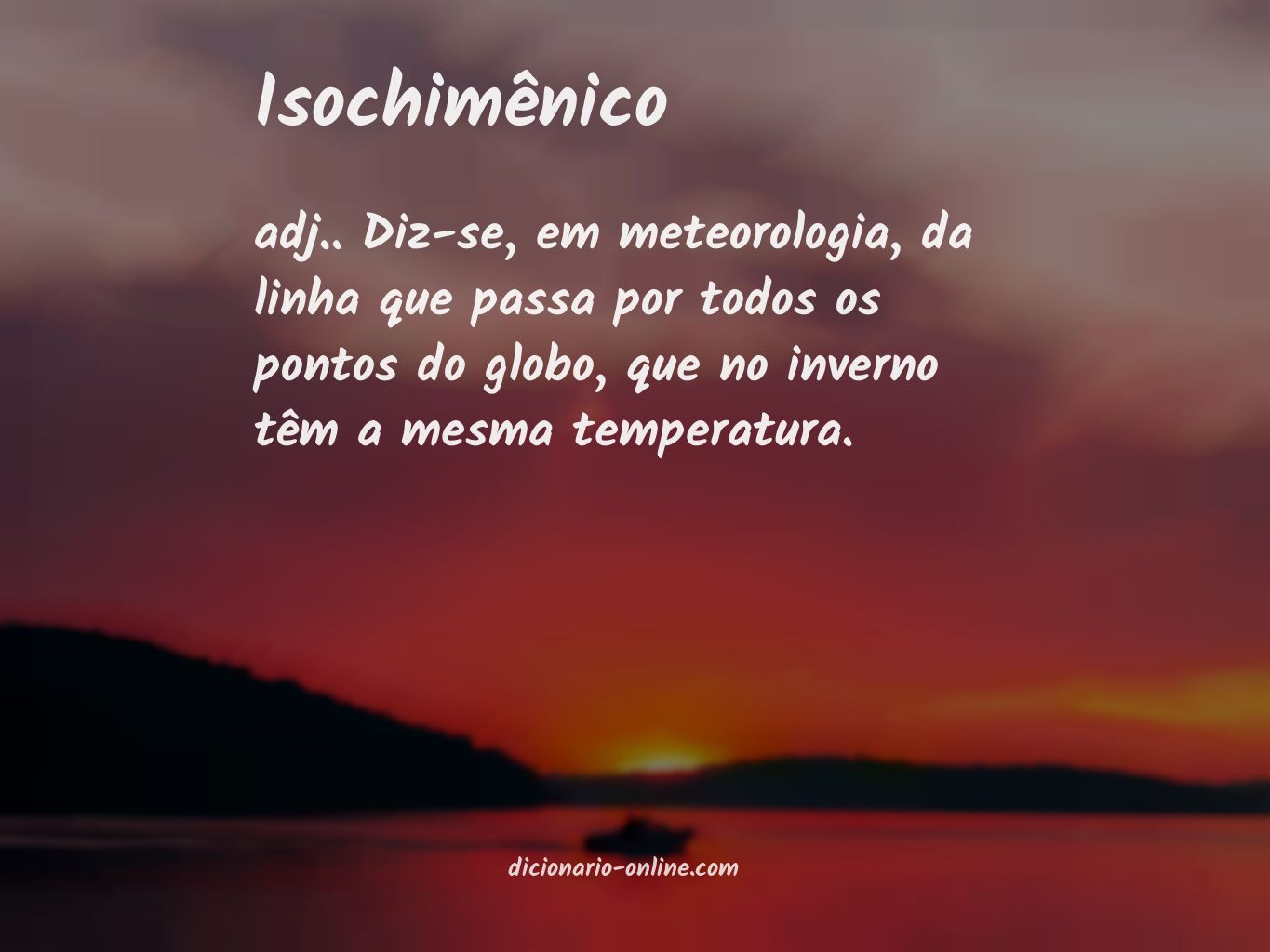 Significado de isochimênico