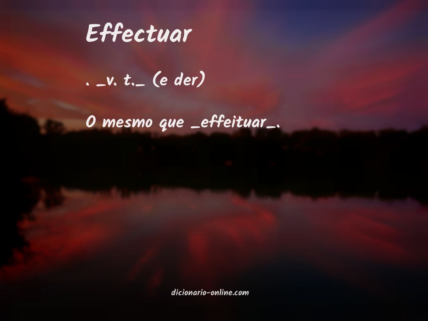 Significado de effectuar