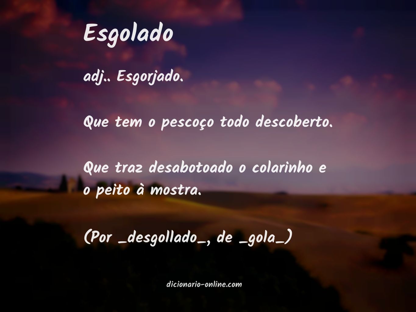 Significado de esgolado