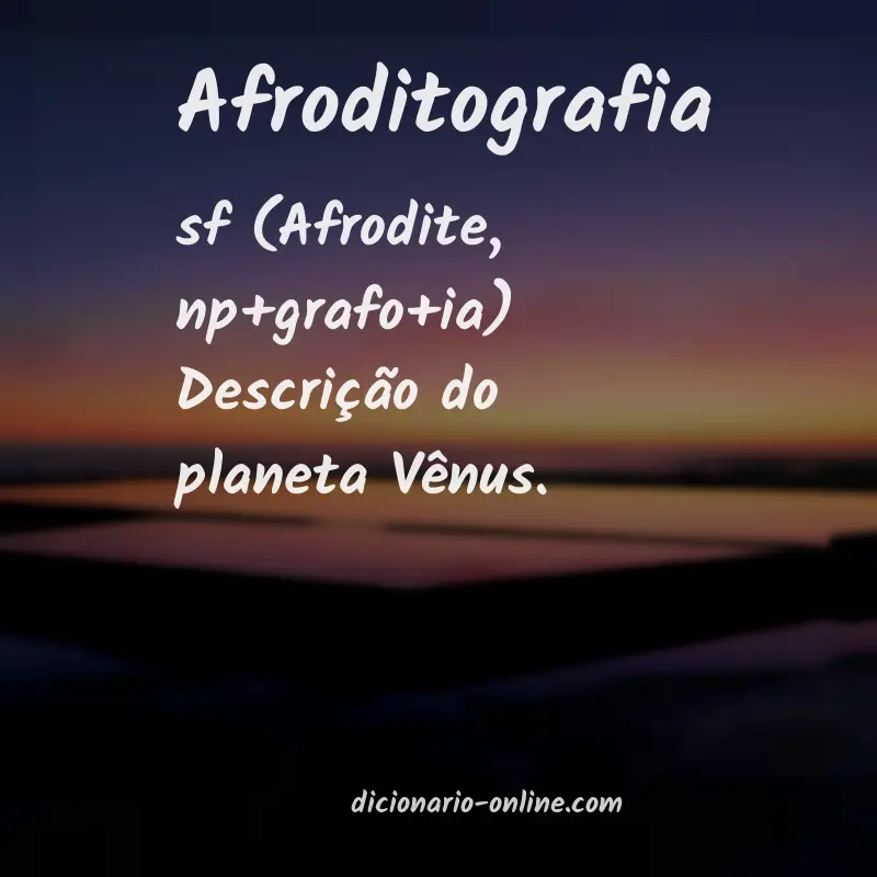 Significado de afroditografia