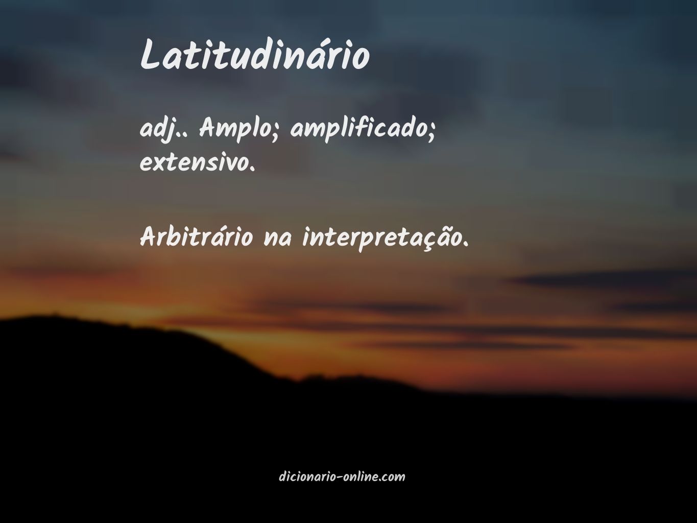 Significado de latitudinário