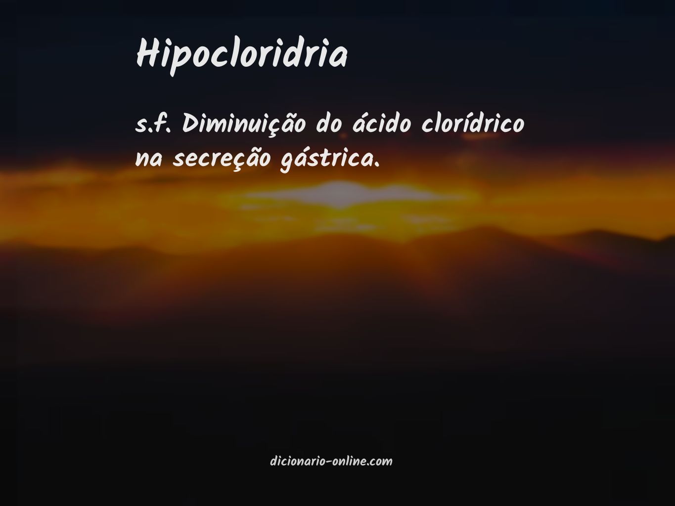 Significado de hipocloridria