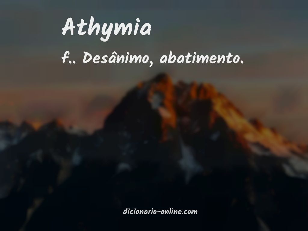 Significado de athymia