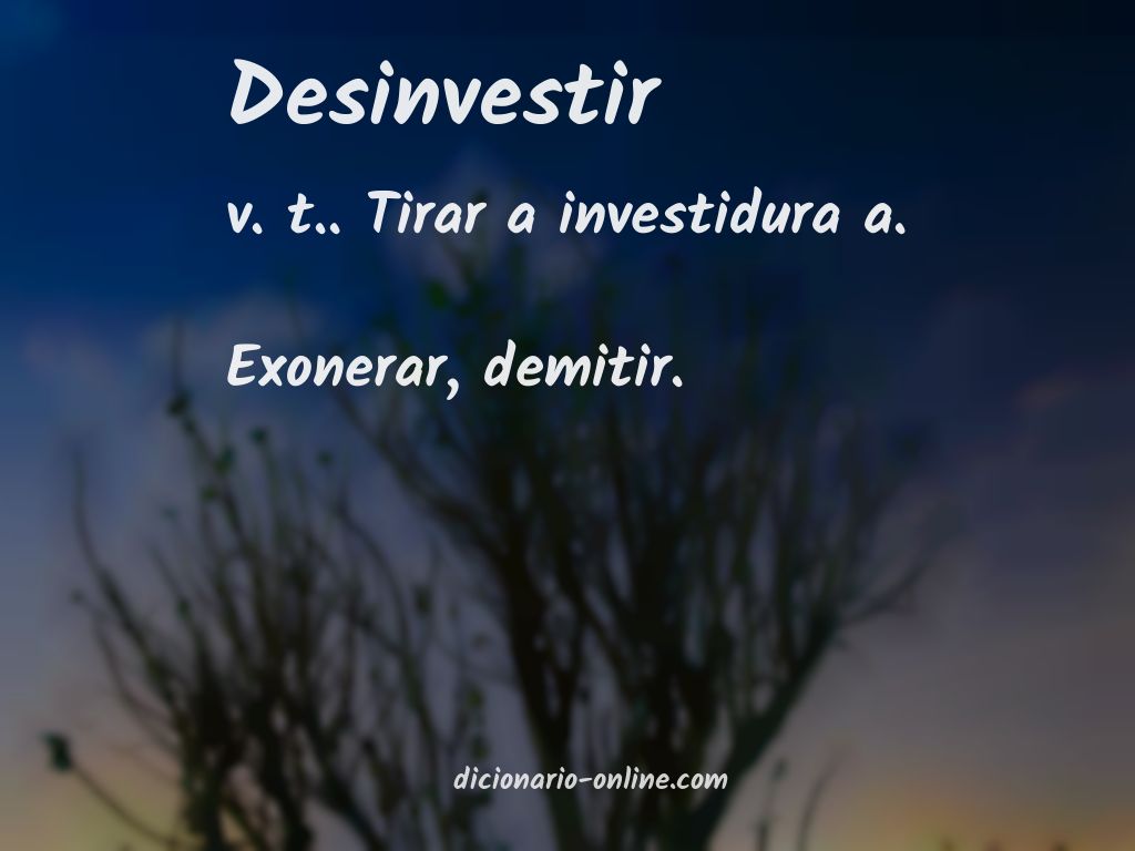 Significado de desinvestir