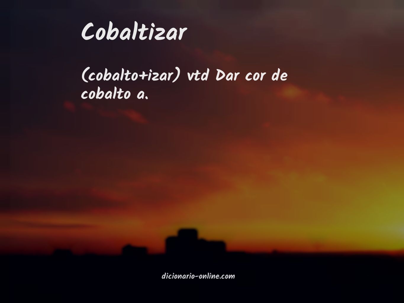 Significado de cobaltizar