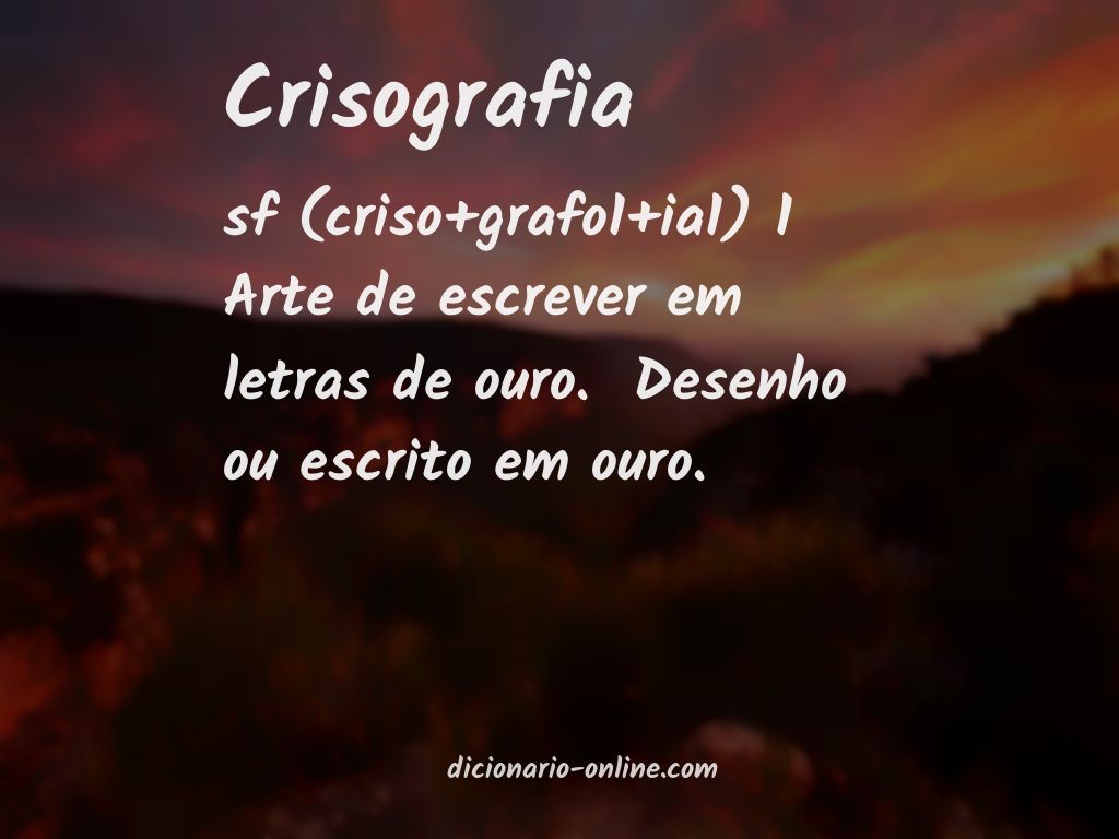 Significado de crisografia