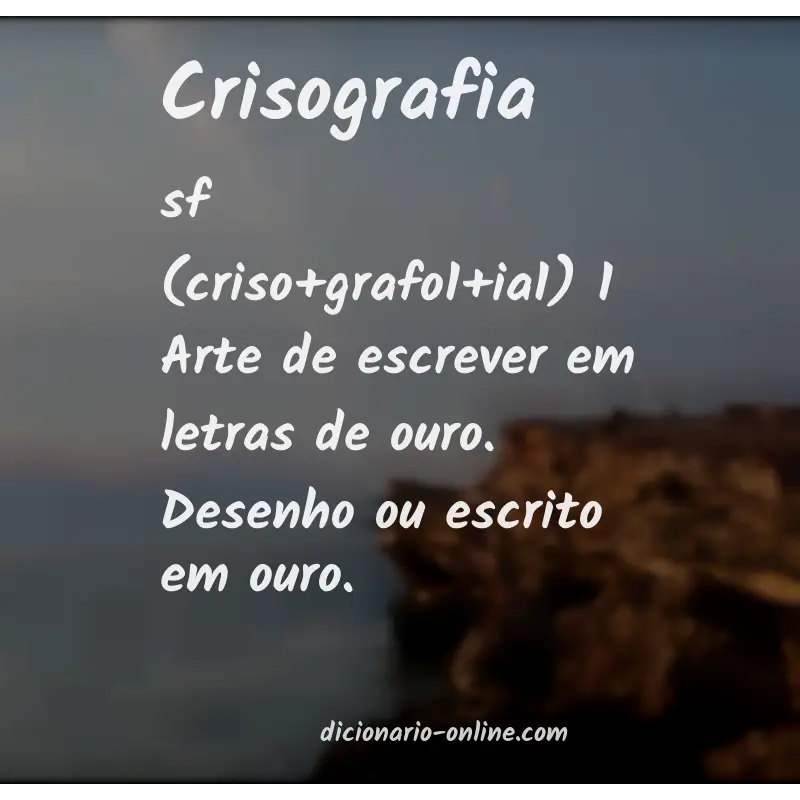 Significado de crisografia