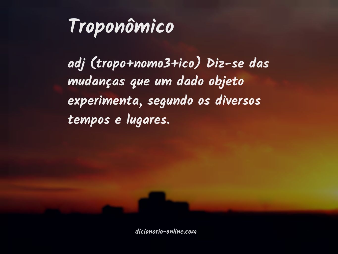 Significado de troponômico