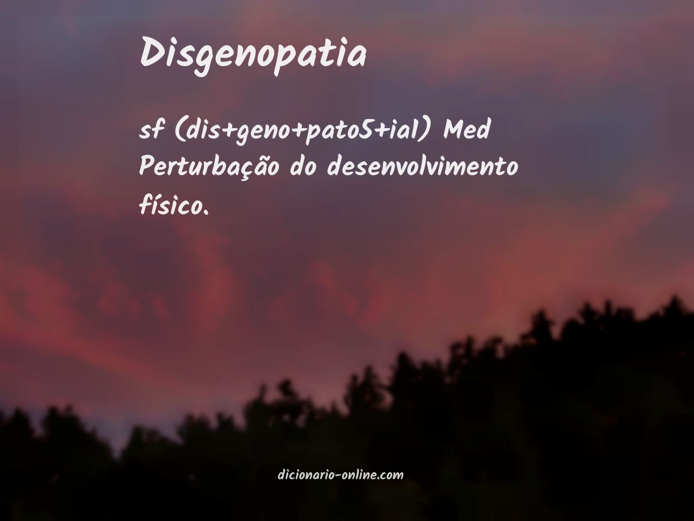Significado de disgenopatia