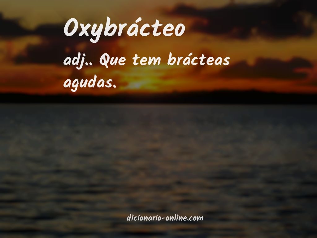 Significado de oxybrácteo