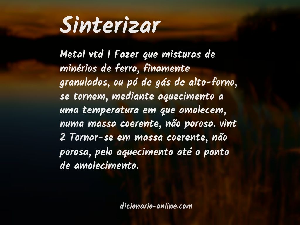 Significado de sinterizar