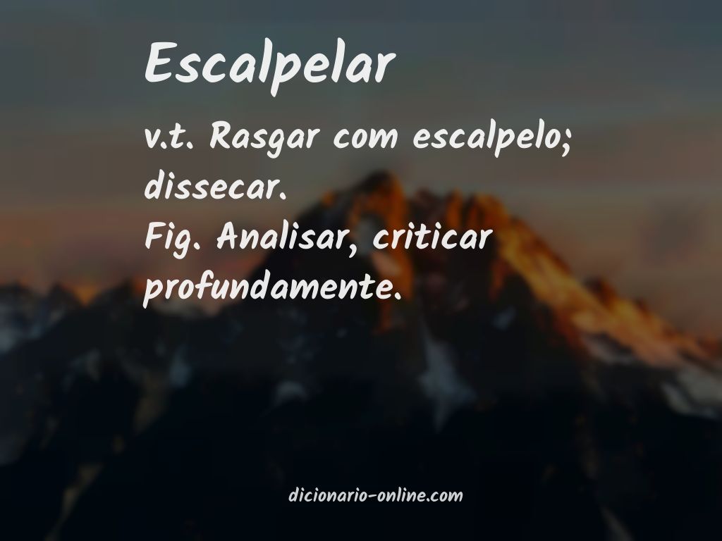 Significado de escalpelar