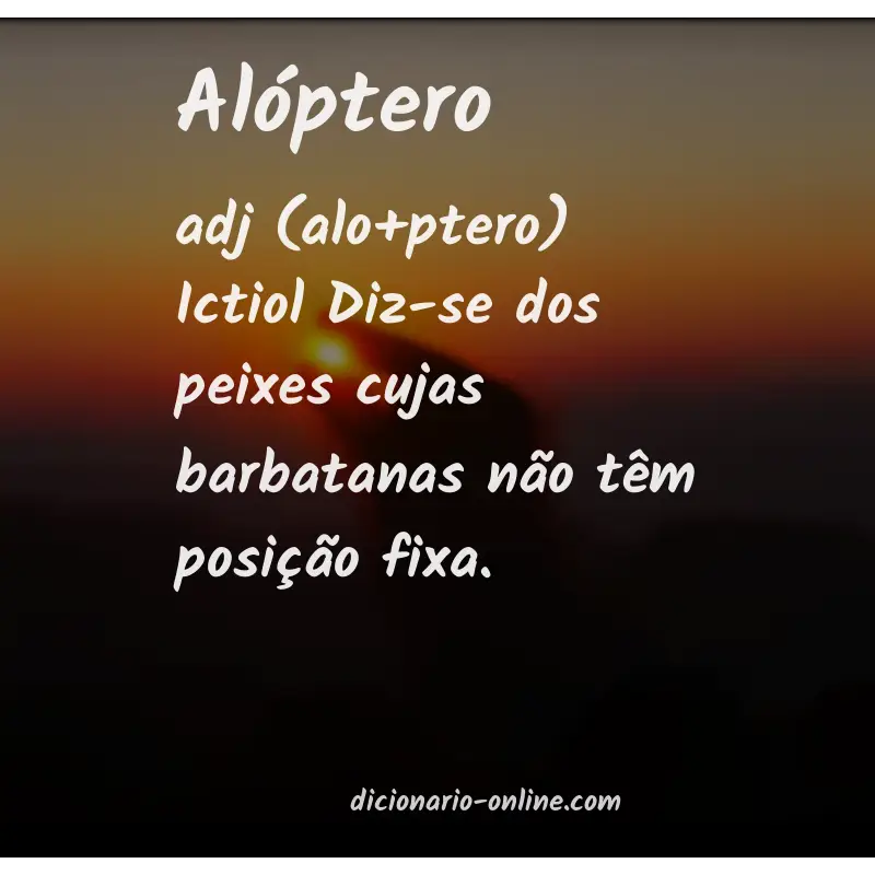 Significado de alóptero