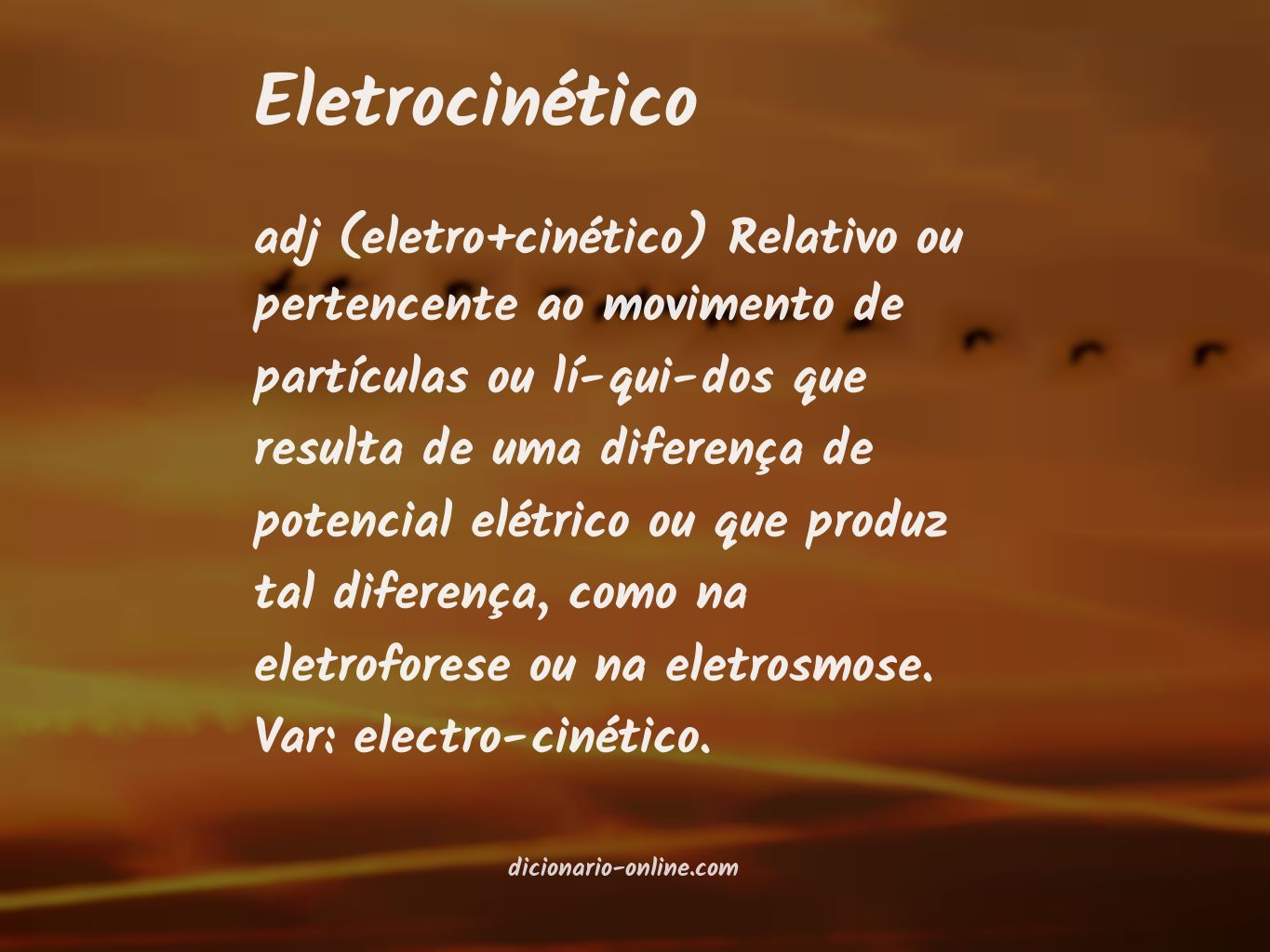 Significado de eletrocinético