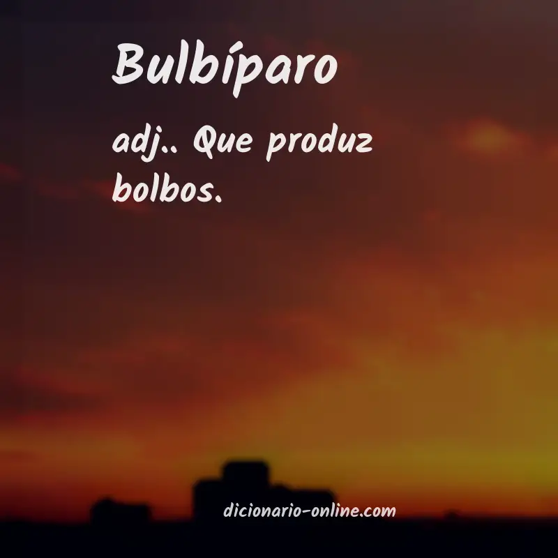 Significado de bulbíparo