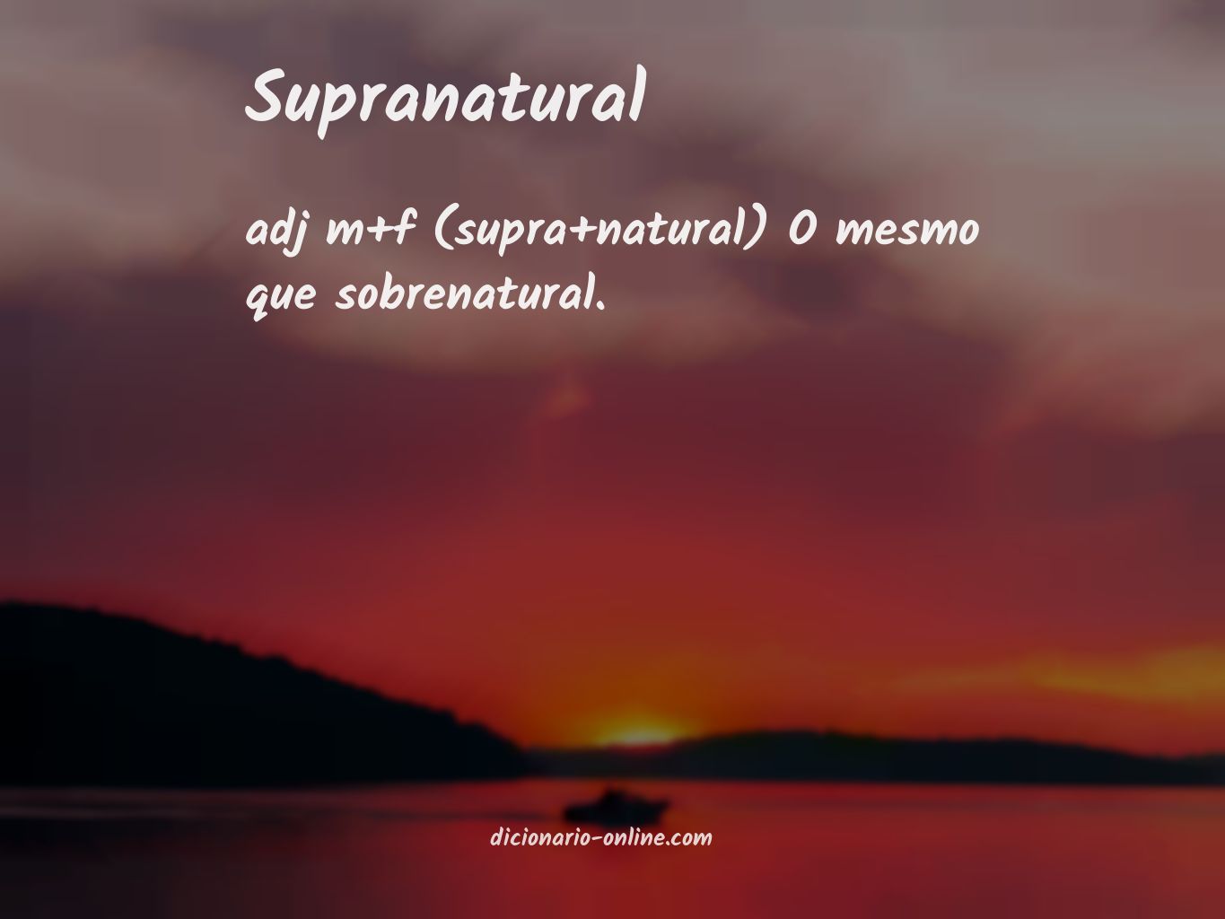 Significado de supranatural