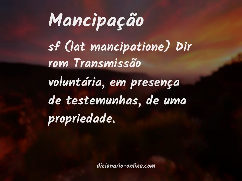 Significado de mancipação