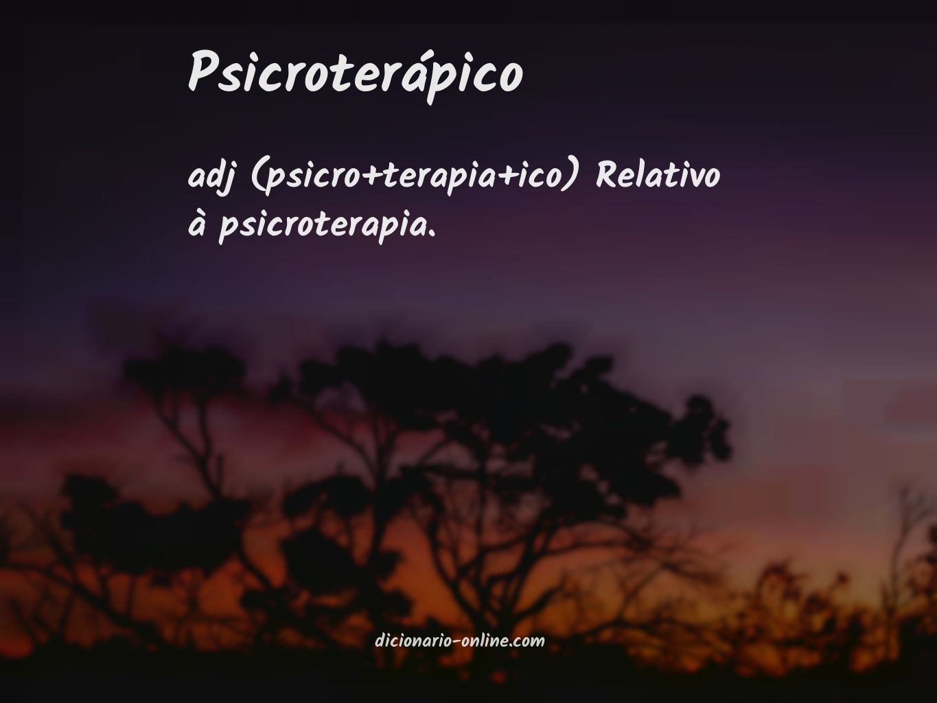 Significado de psicroterápico