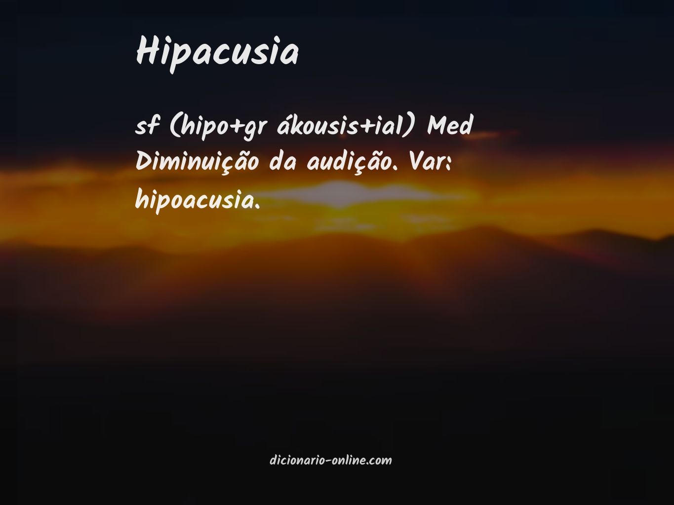 Significado de hipacusia