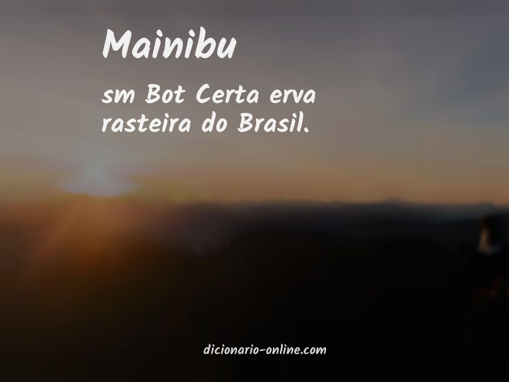 Significado de mainibu