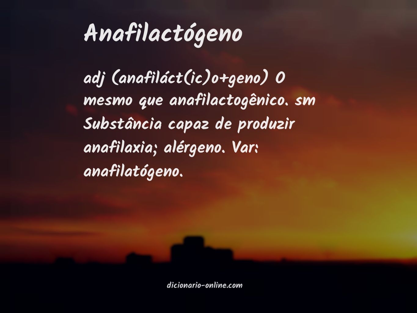 Significado de anafilactógeno