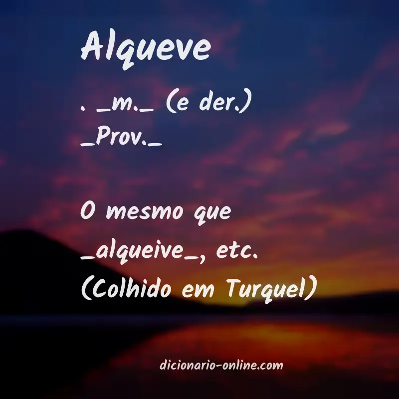 Significado de alqueve