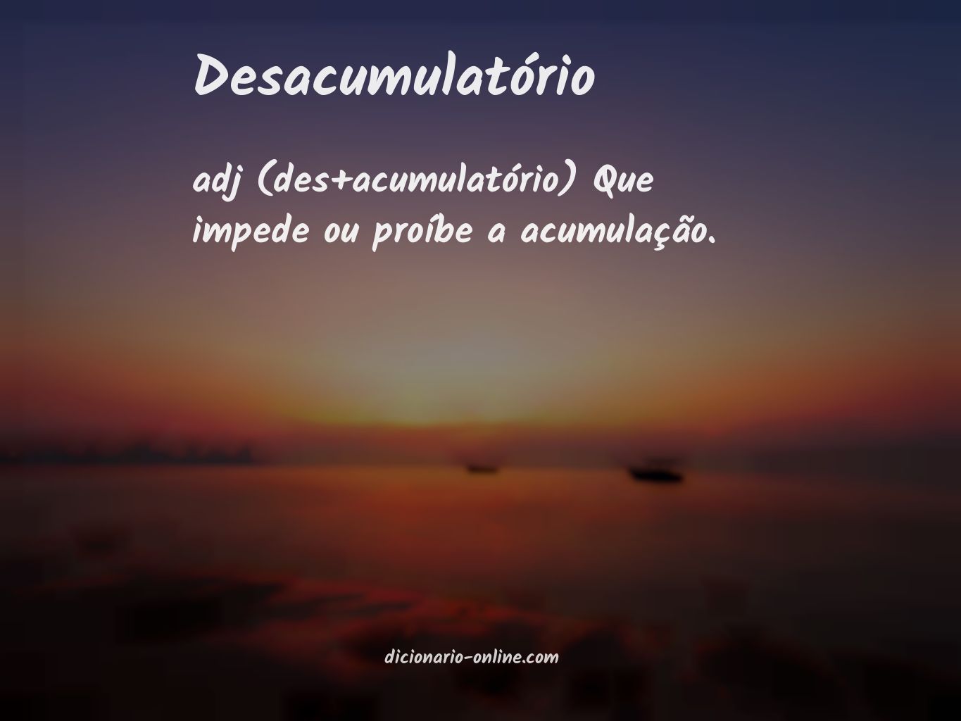 Significado de desacumulatório