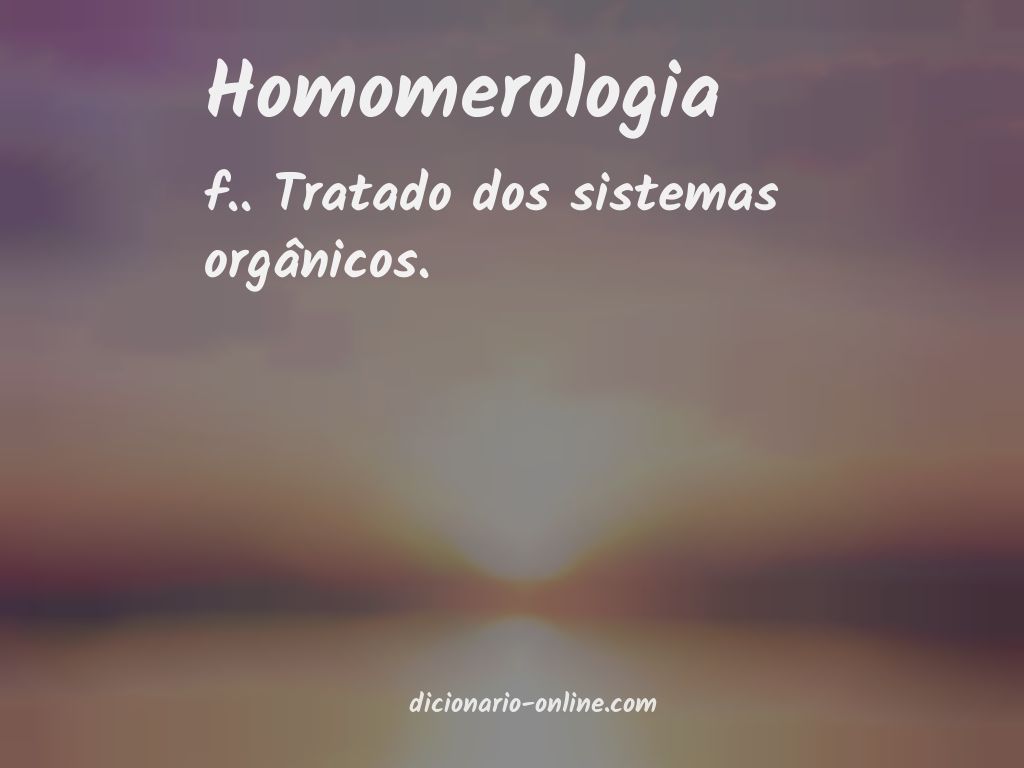 Significado de homomerologia
