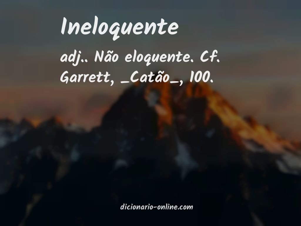 Significado de ineloquente