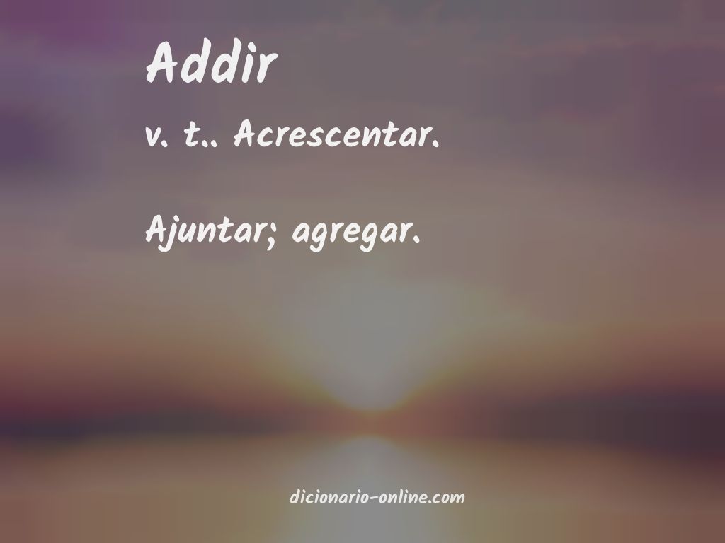 Significado de addir