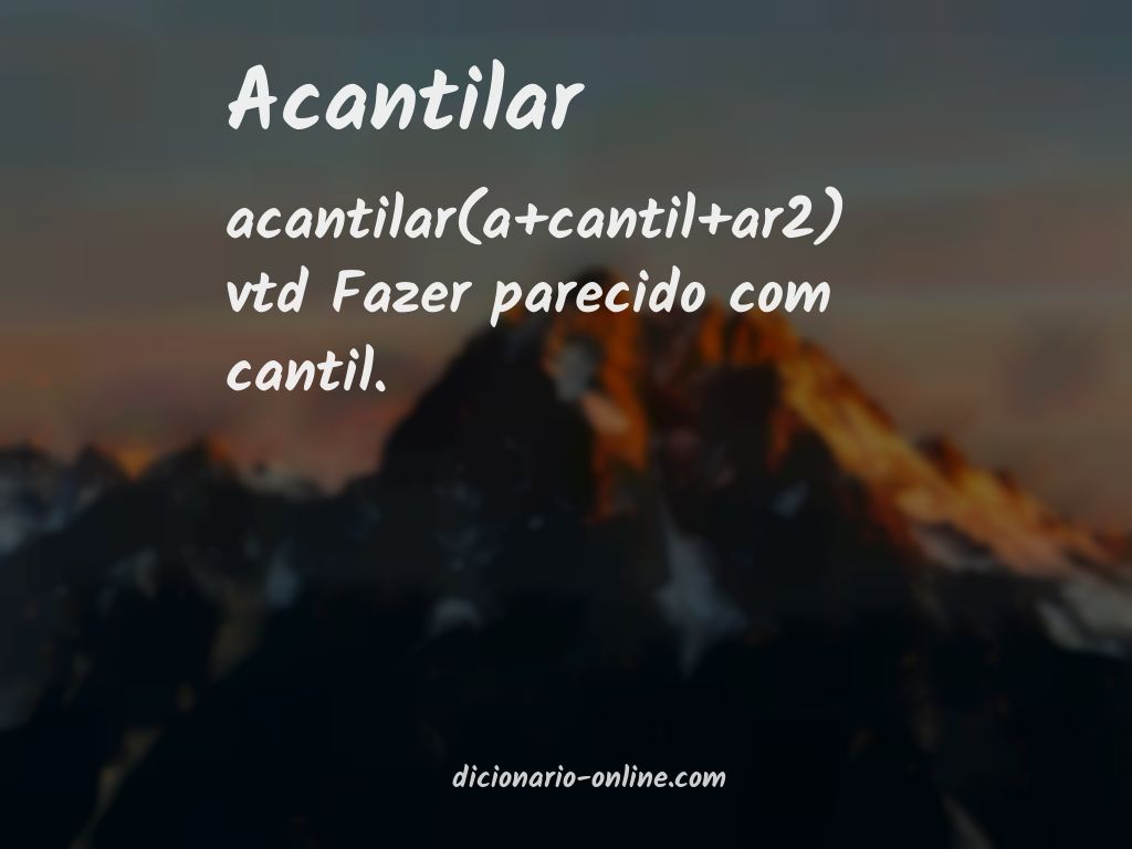 Significado de acantilar