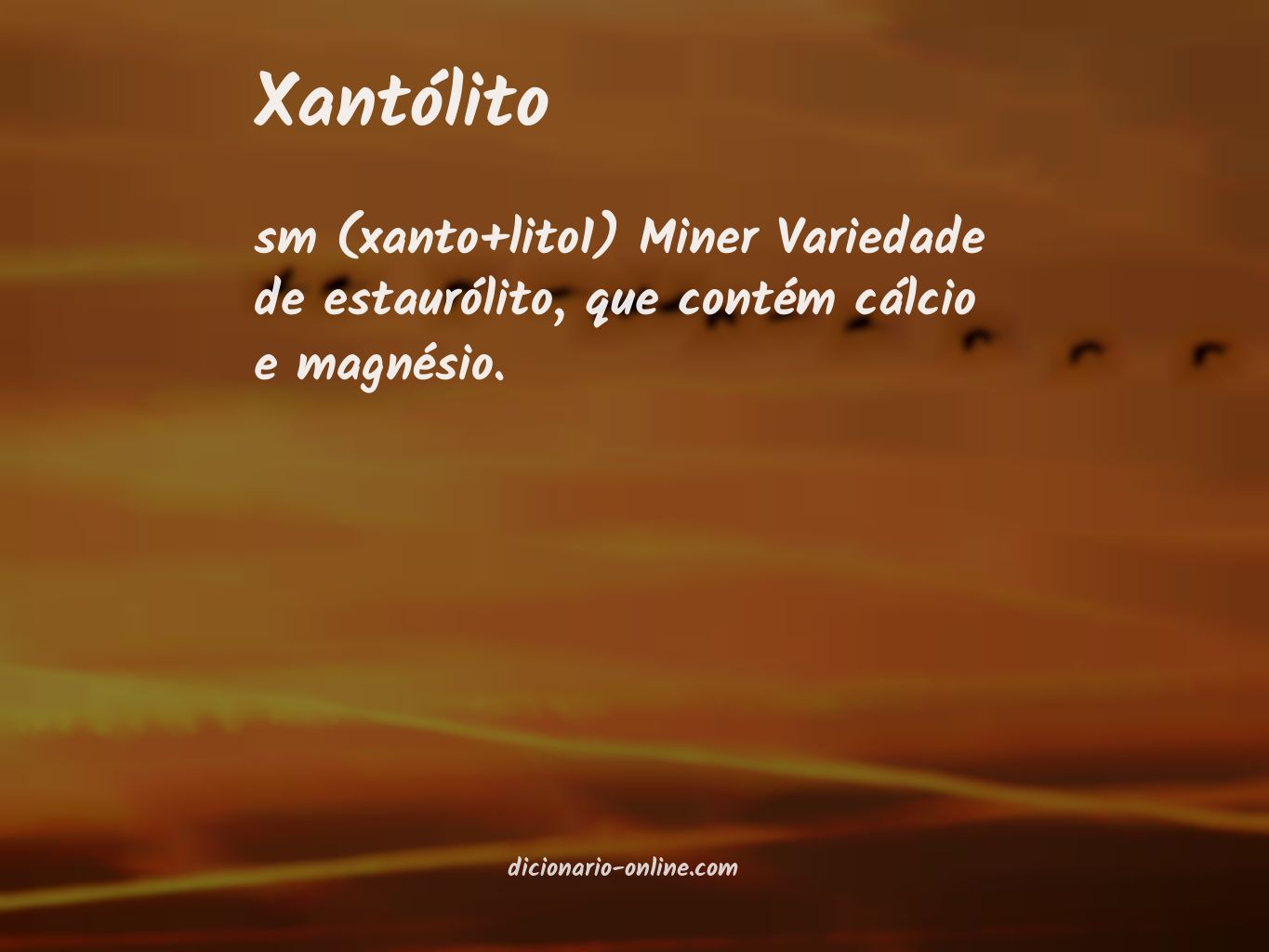 Significado de xantólito