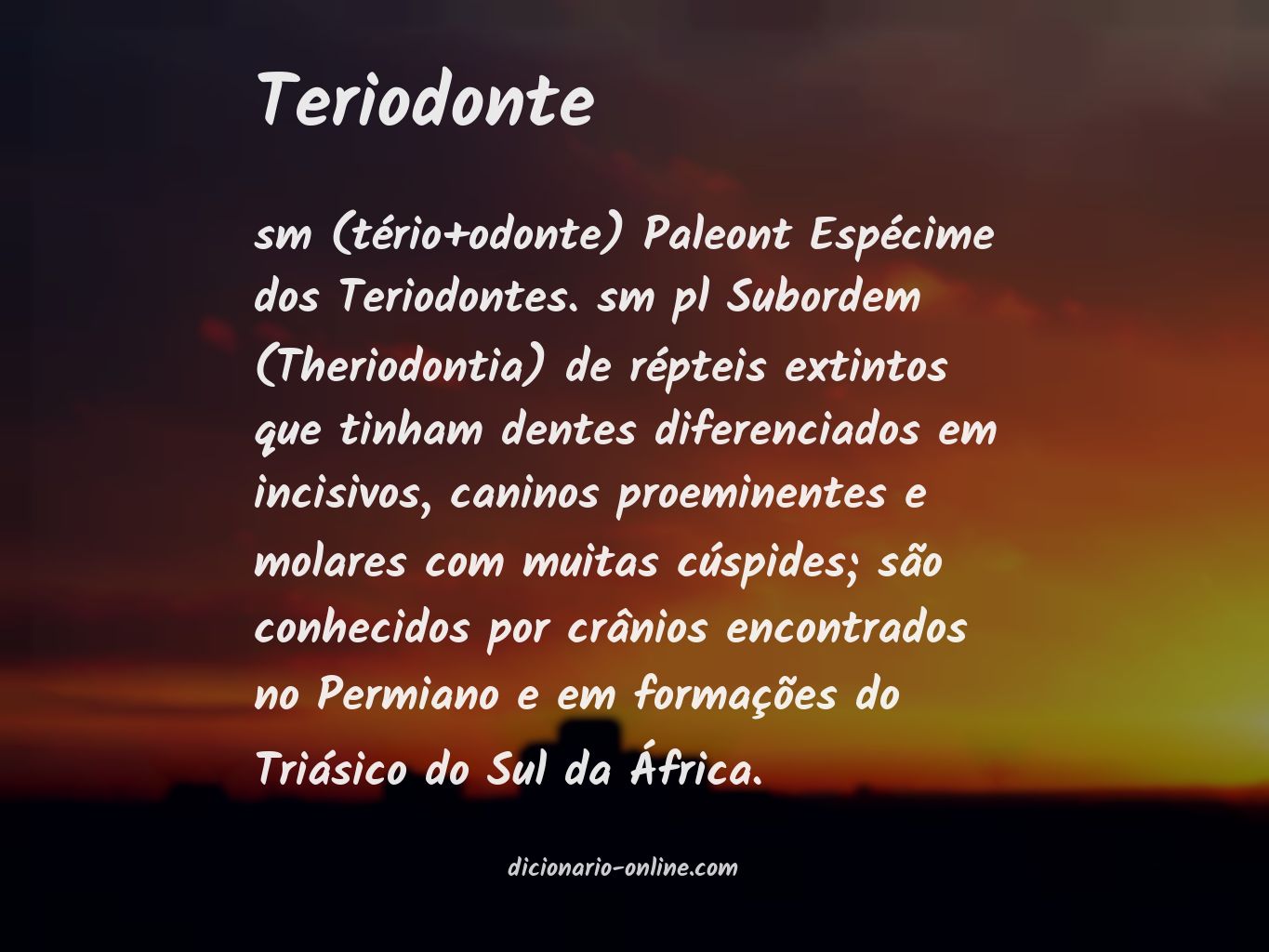 Significado de teriodonte