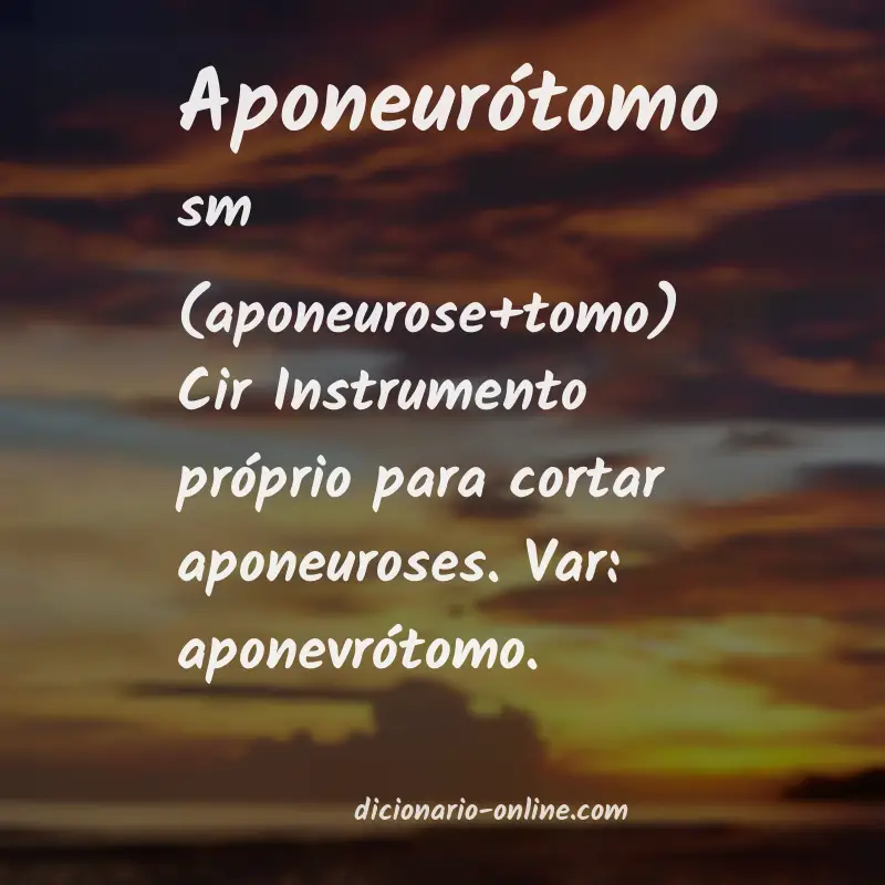 Significado de aponeurótomo