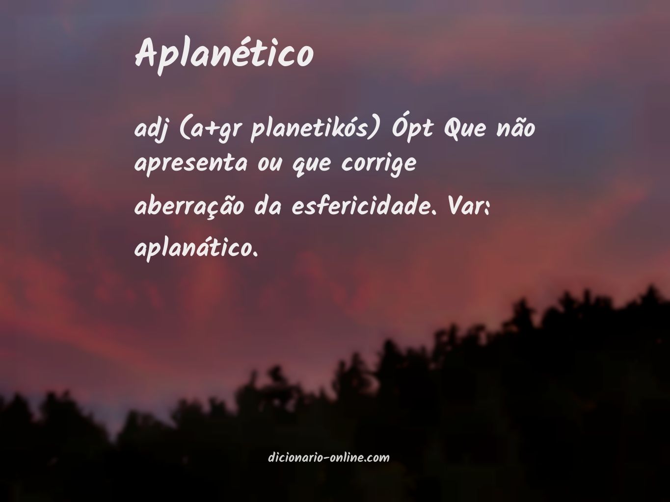 Significado de aplanético