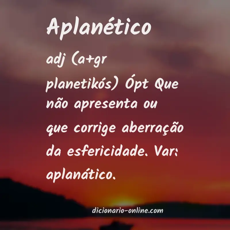 Significado de aplanético