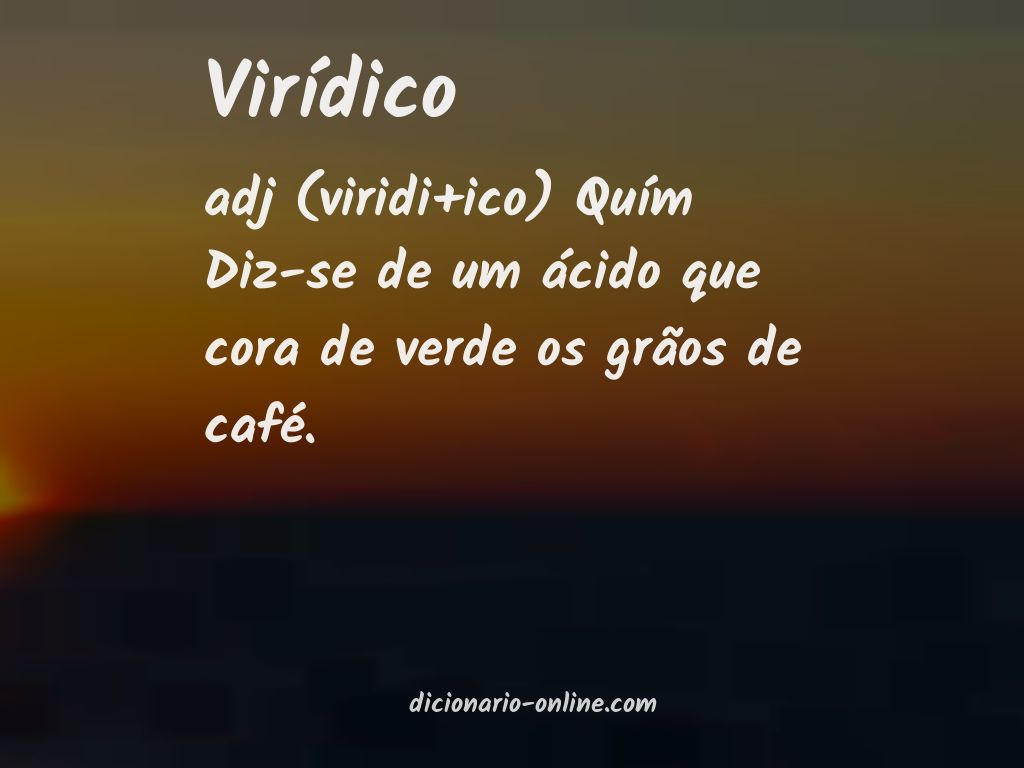 Significado de virídico