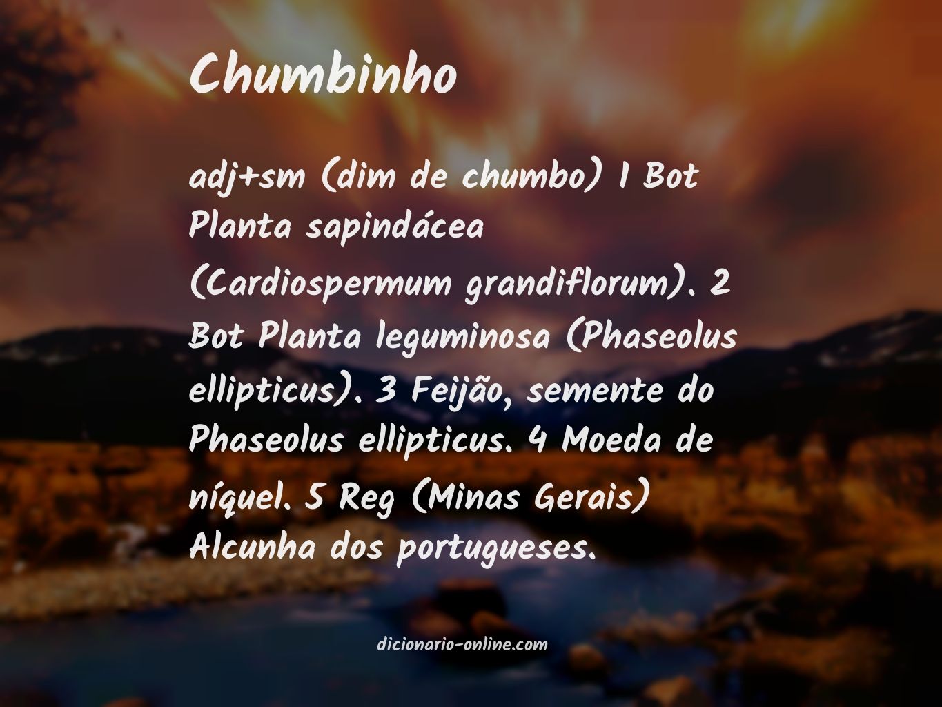 Significado de chumbinho