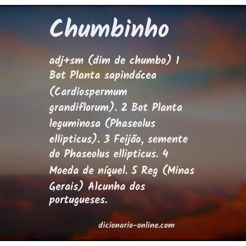 Significado de chumbinho