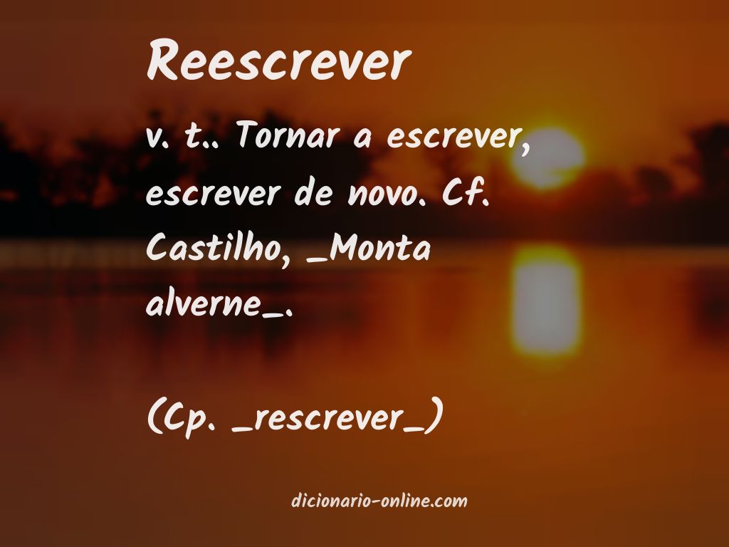 Significado de reescrever