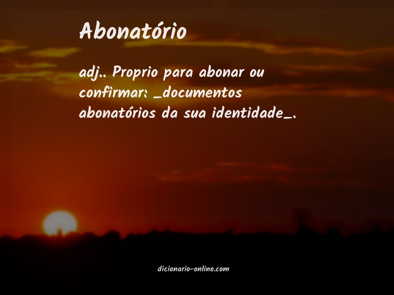 Significado de abonatório