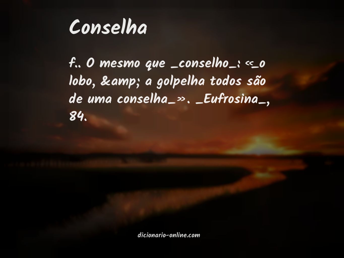 Significado de conselha