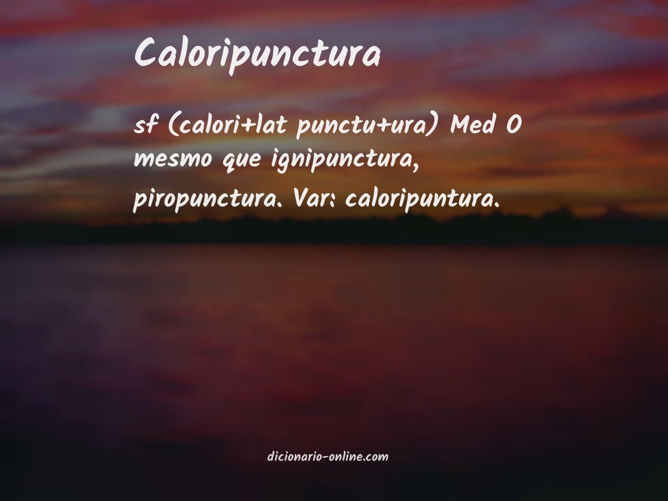 Significado de caloripunctura