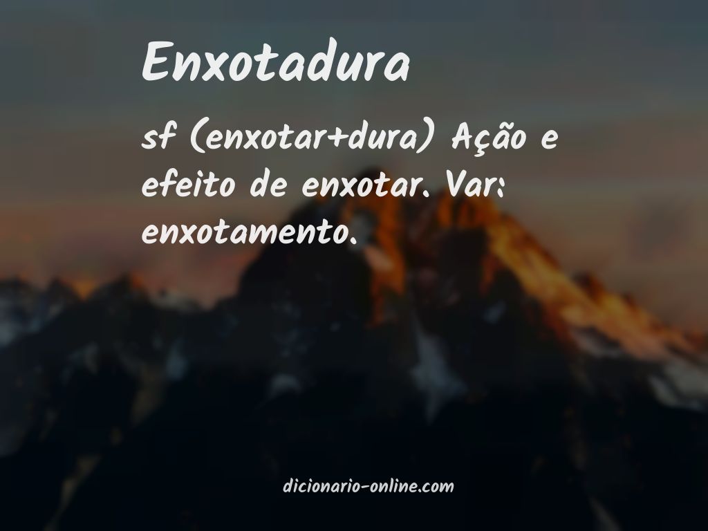 Significado de enxotadura