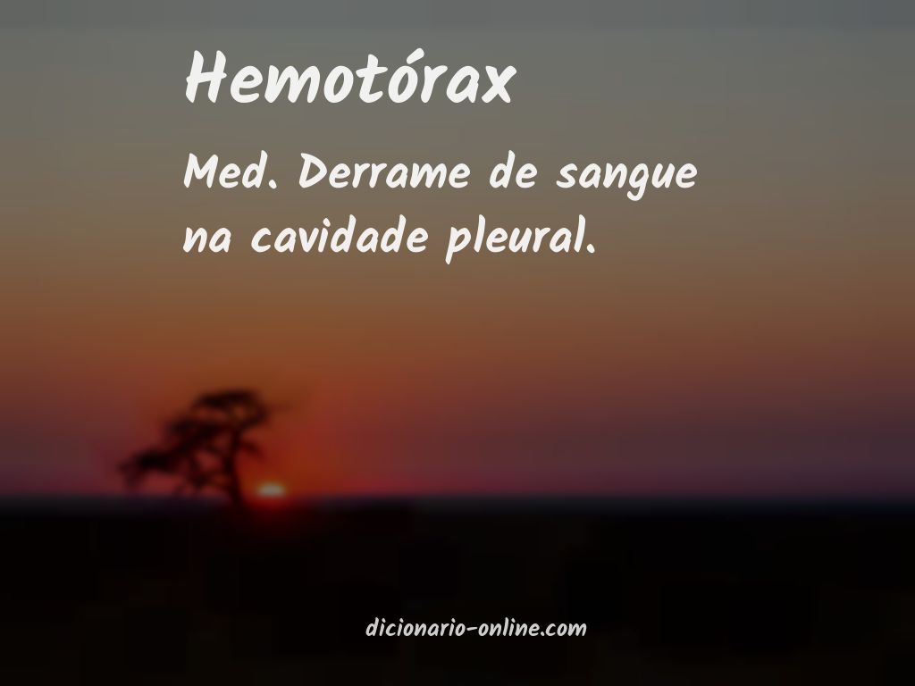 Significado de hemotórax