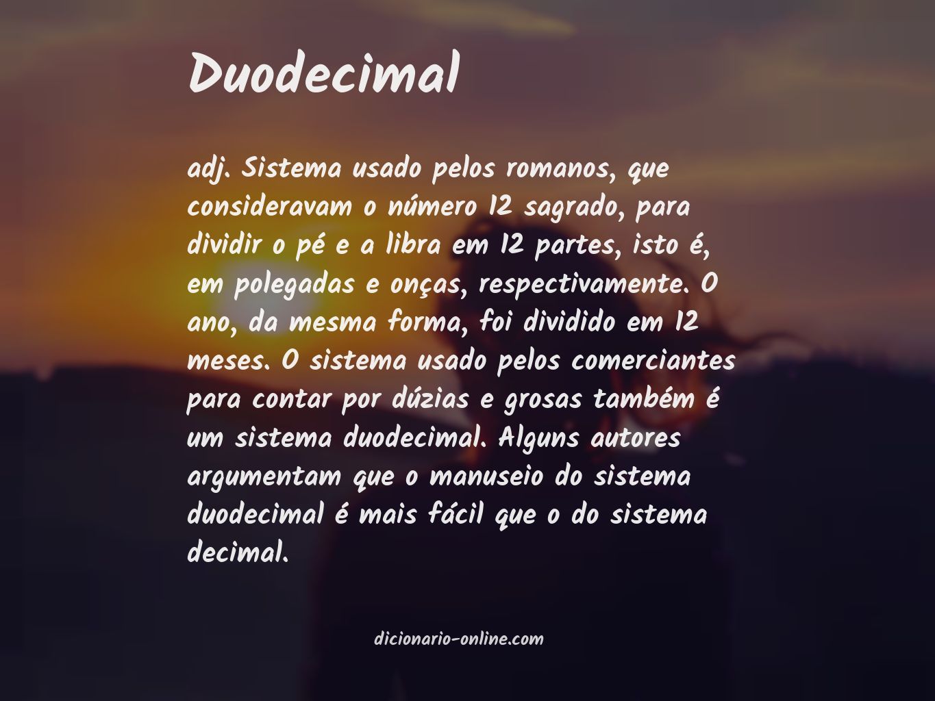 Significado de duodecimal