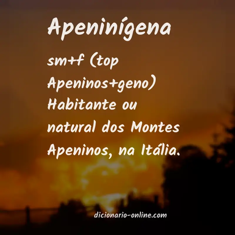Significado de apeninígena