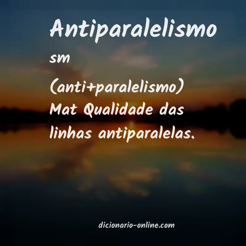Significado de antiparalelismo