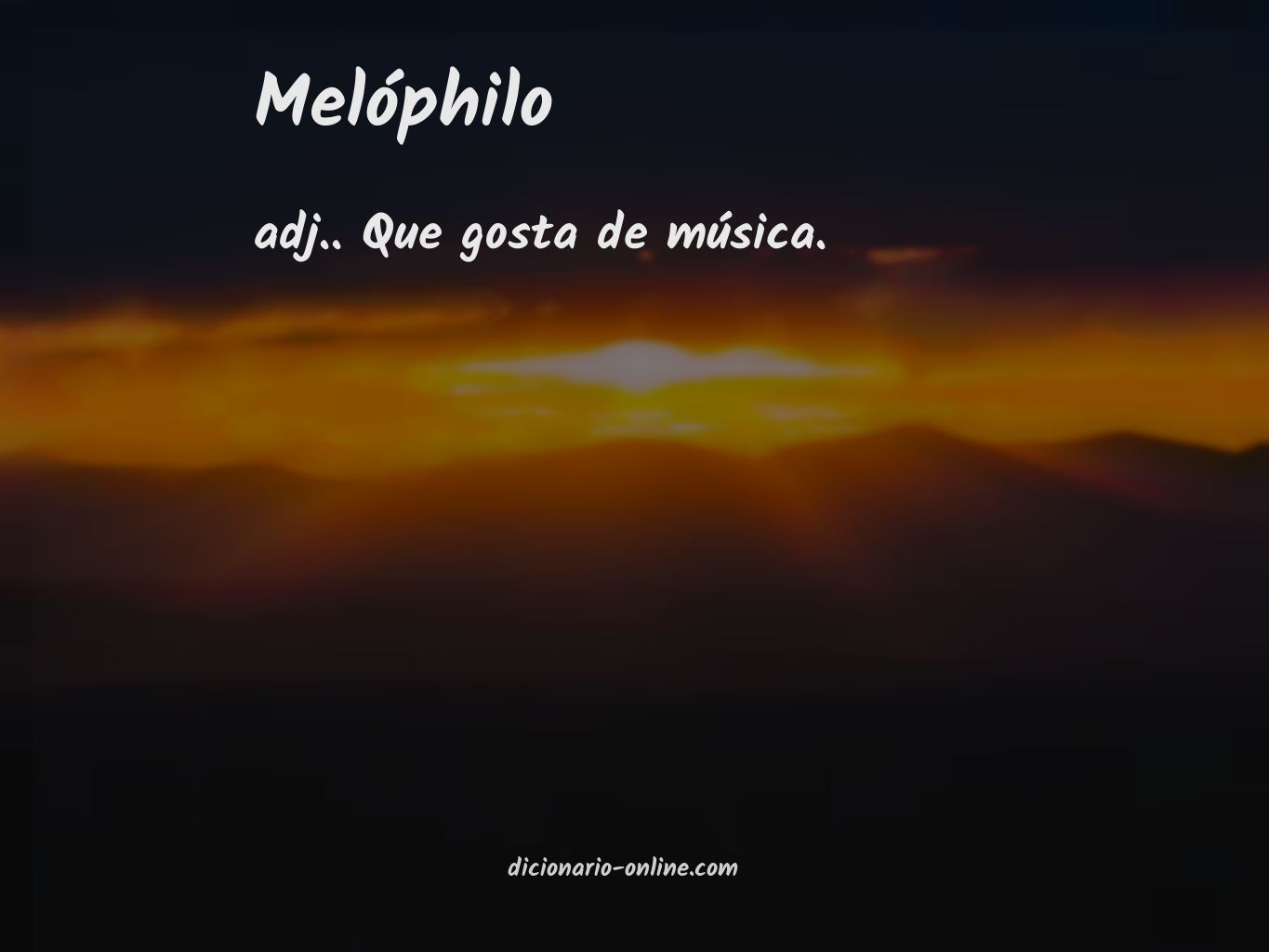 Significado de melóphilo