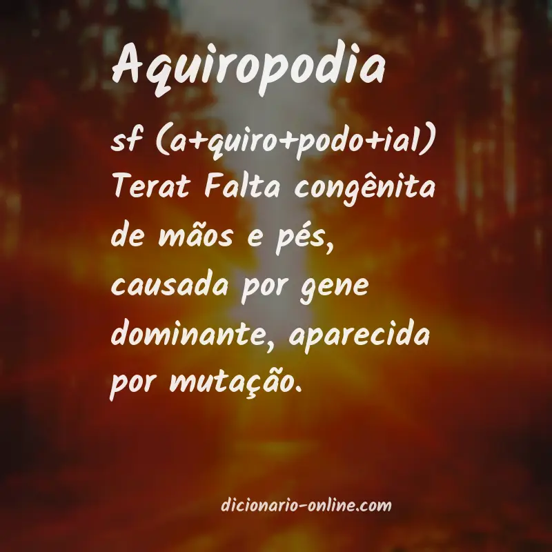Significado de aquiropodia